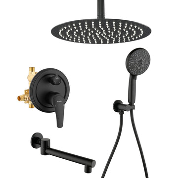 Shower Faucet Set with Tub Spout Rain Shower System Bathroom Shower Set Tub Shower Faucet Combo Set Complete Celling Mounted